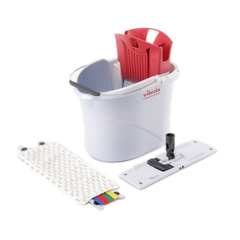 Vileda Mini UltraSpeed Mop System Starter Kit, Red