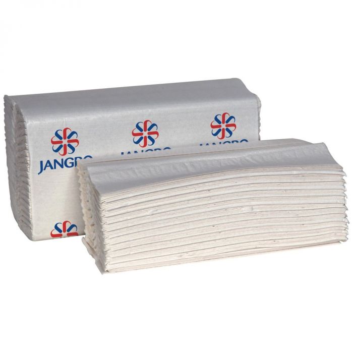 Jangro 2 Ply C-Fold Hand Towels - AE108, Case of 2400