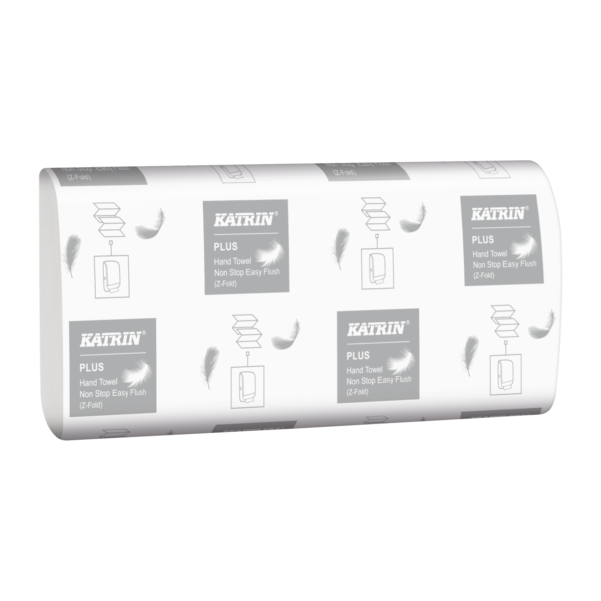 Katrin Plus Hand Towel Non Stop Z-Fold 2-Ply Easy Flush, Case of 2400 - 61624
