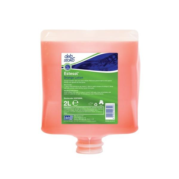 Deb Estesol Orange Lotion Cartridge Soap, Case of 6 x 2 Litre - DOP2000L