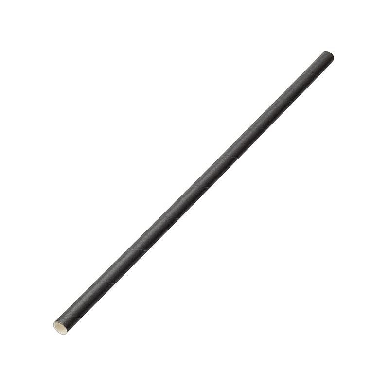 Black Paper Straws 8" 6mm Bore (Pack of 250) - DE926