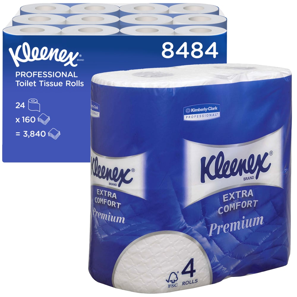 Kleenex 4 Ply Standard Roll Toilet Paper, Case of 24 - 8484