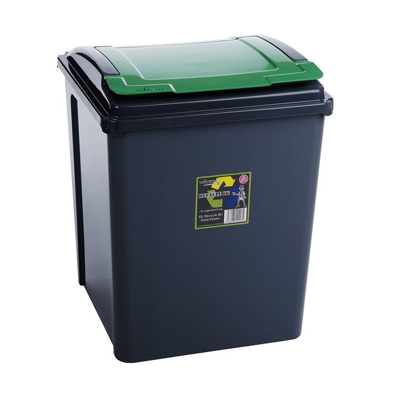 Wham Recycling Bin With Lid - 50 Litres