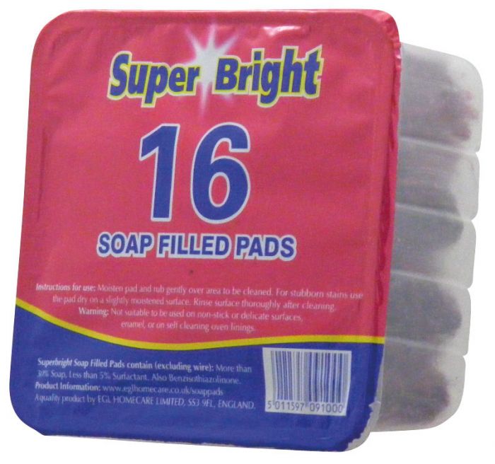 Super Bright Soap Filled Pads (Pack of 16)