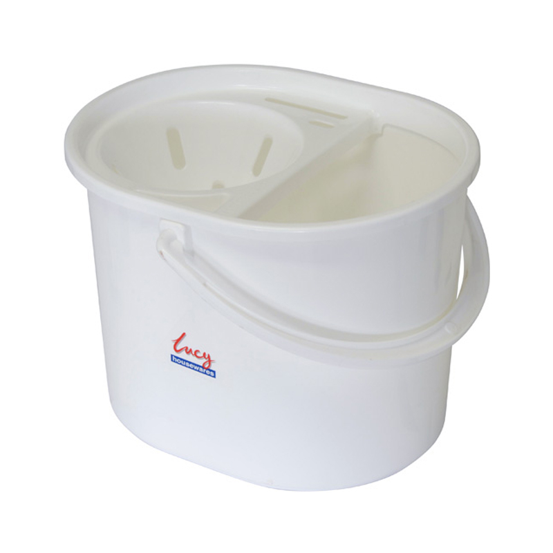 Lucy Plastic Mop Bucket, White - 2102-02W