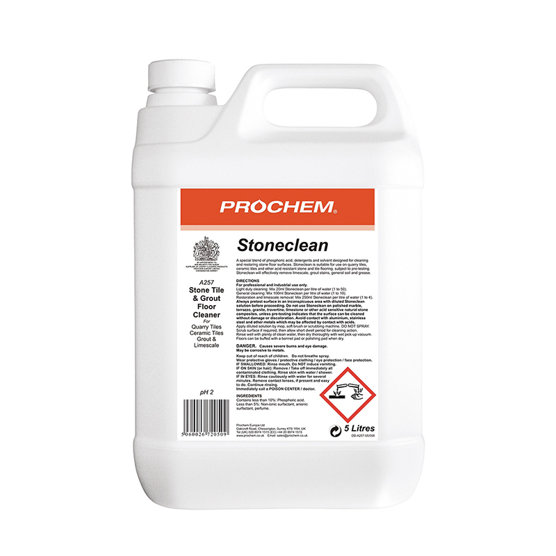 Prochem A257-05 Stoneclean Stone & Tile Cleaner, 5 Litre - A257