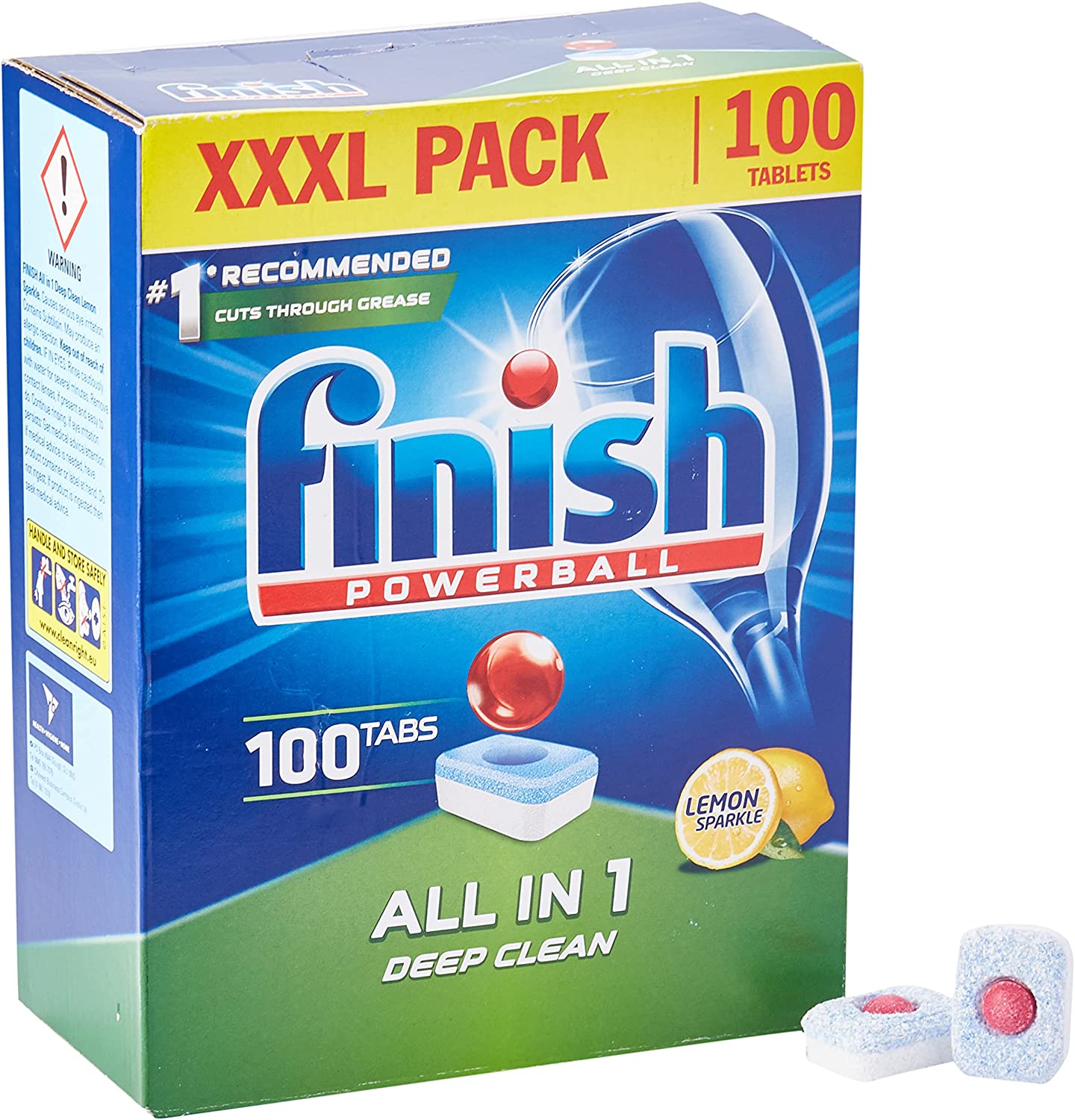 Finish Powerball Lemon Dishwasher Tablets, Pack of 100 - RB171044