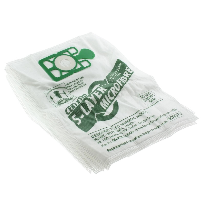 Keep your Henry or Hetty vacuum performing at its best with Qualtex Numatic Dust Bags. This pack of 10 high-filtration bags is designed for a perfect fit, ensuring maximum suction and effective dust containment. Made from durable materials, they trap fine particles, allergens, and dirt, helping you maintain a cleaner home or workplace. Ideal for both domestic and commercial cleaning, these replacement bags are easy to install and dispose of, keeping maintenance simple and mess-free.