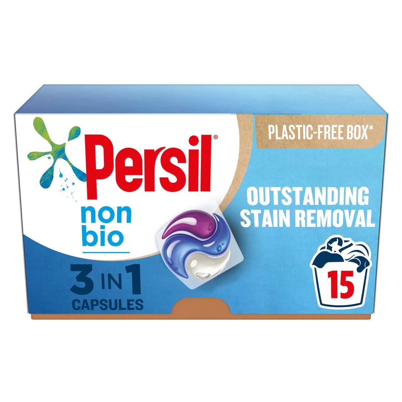 Persil 3 in 1 Laundry Washing Capsules Non Bio (Pack of 15)