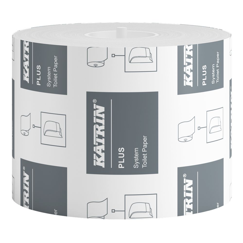 Katrin Plus Dispenser Toilet Paper Roll System 800 Sheets 2-Ply - (Case of 36) - 66940