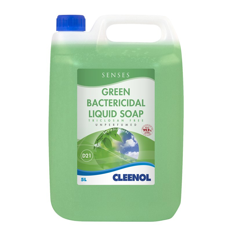 Green Bactericidal Liquid Soap - 5 Litre (Case of 2) - 072722X5