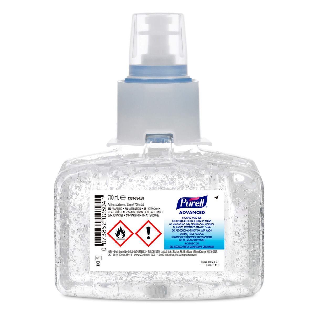 Purell Advanced Hygienic Sanitiser Hand Rub Refill Cartridge 70% - 2X 1200ml