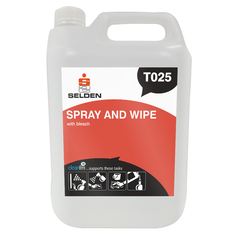 Selden Spray & Wipe With Bleach - 5 Litre - T025