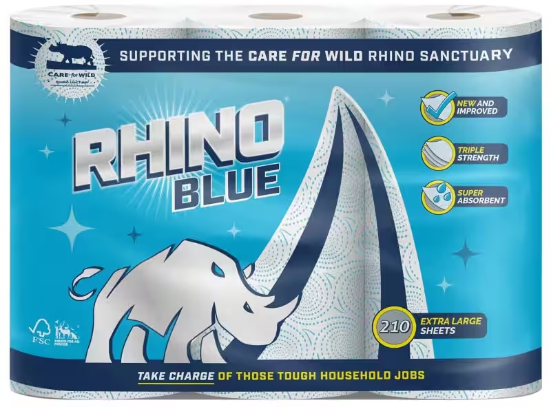 Rhino 3Ply Kitchen Roll, Case of 6 - RHKT101