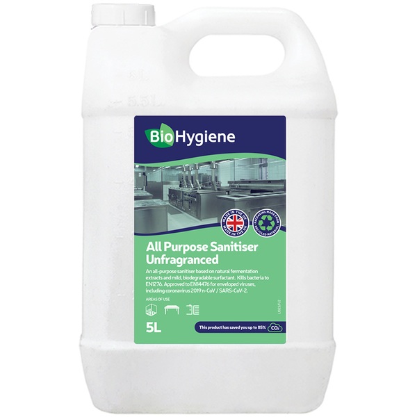 BioHygiene All Purpose Sanitiser Unfragranced - 2 x 5 Litre