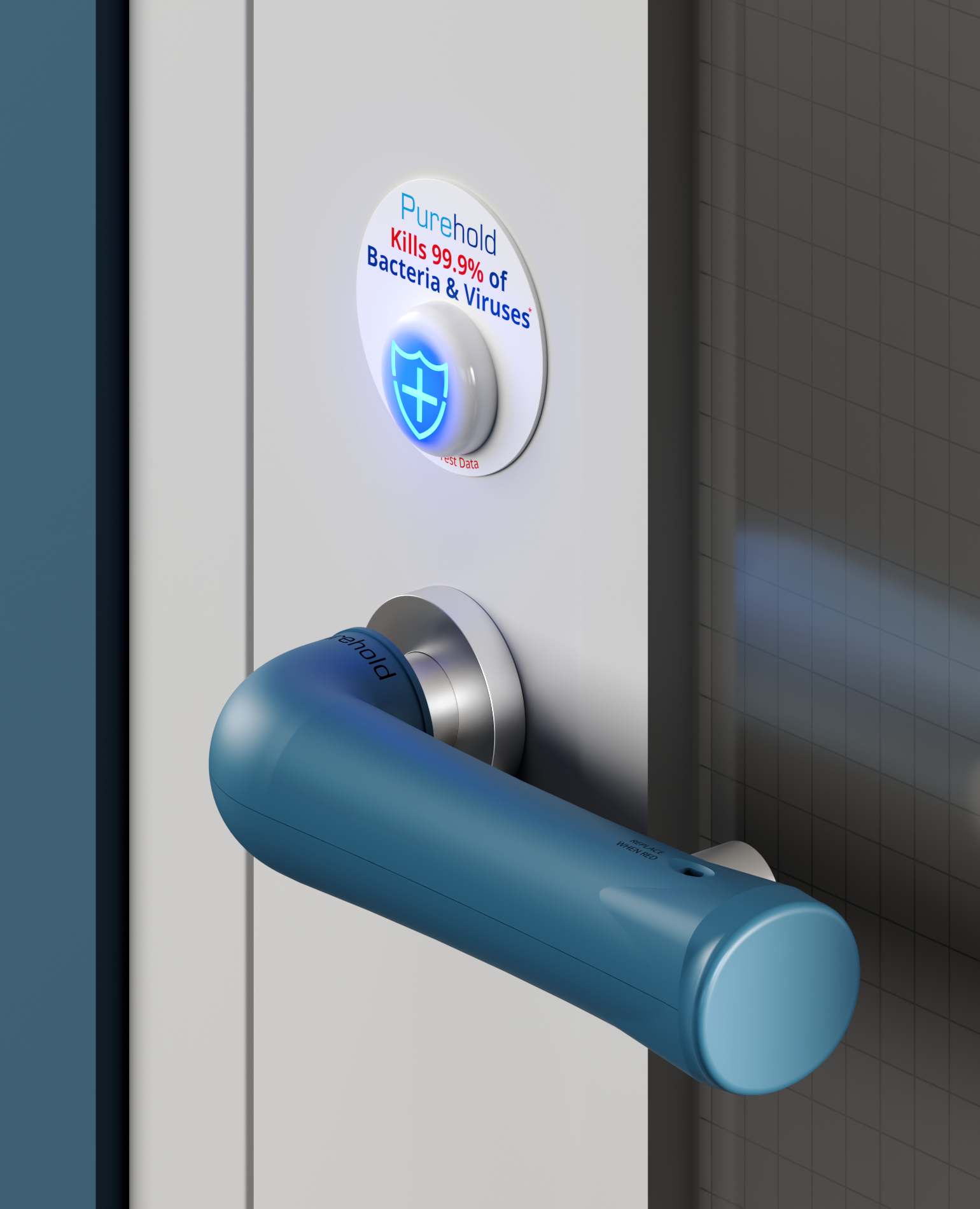 Purehold Antibacterial  Curved Door Handle Cover - Including VHR Technology - PH-LEVER-RTD