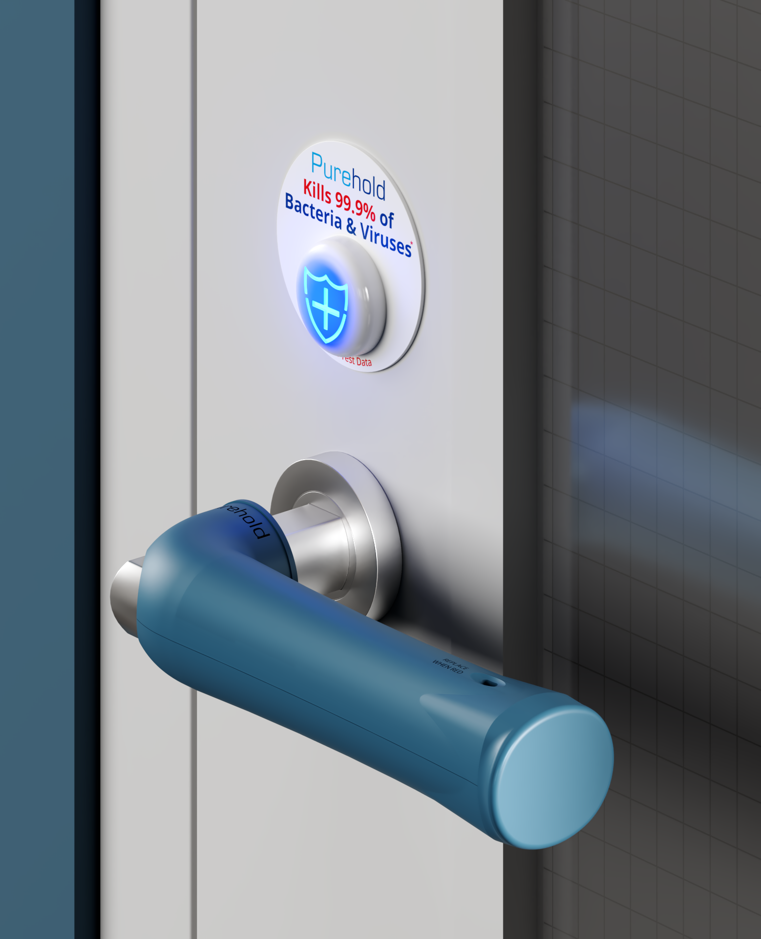 Purehold Antibacterial Straight Door Handle Cover - Including VHR Technology