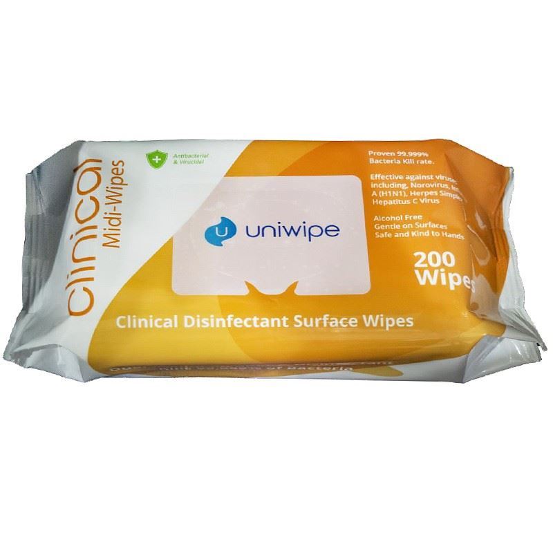 Uniwipe Clinical Surface Disinfectant Wipes (Pack of 200) - CLINELL200