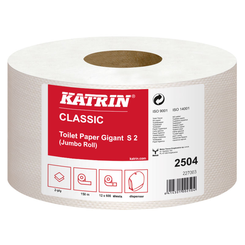 Katrin Classic Gigant Toilet Roll, Case of 12 - 2504 