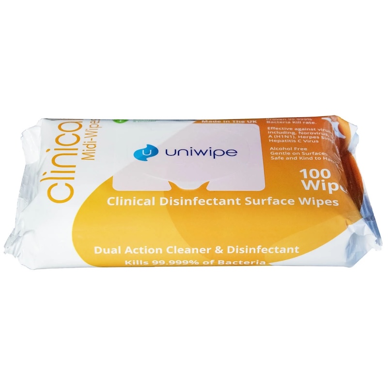 UNIWIPE CLINICAL DISINFECTANT SURFACE WIPE