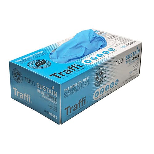 Traffi TD01 Biodegradable Nitrile Gloves – Large (Box of 100) | Carbon Neutral
