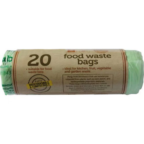 Tidyz Biodegradable Food Waste Bags, 5 Litre - 1 Roll of 20