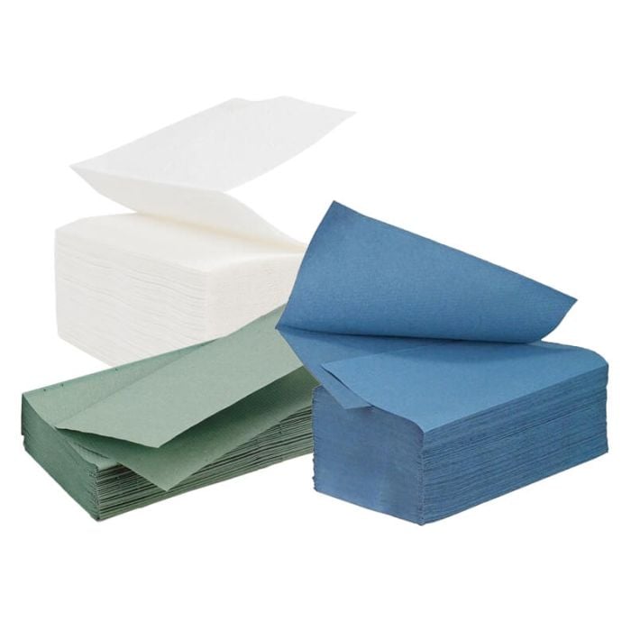 Jangro Blue Contract 1 Ply V-Fold Hand Towels, Case of 3510 - AE229-B