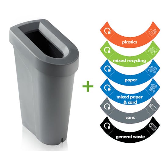 Ubin 100% Recycled Plastic Bin, Grey - 70 Litre