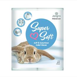 Jangro Premium Super Soft Toilet Tissue, 200 Sheet - 2 Ply