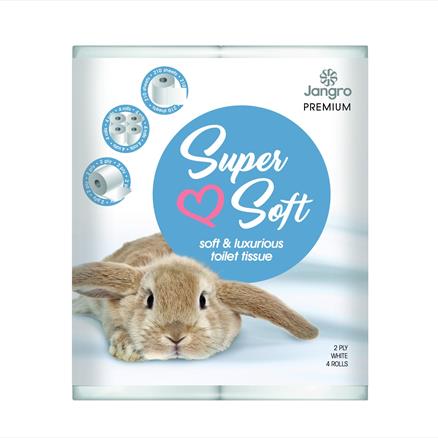Jangro Premium Super Soft Toilet Tissue, 200 Sheet - 2 Ply