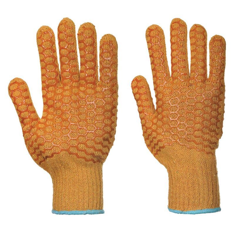 Orange Criss Cross Glove High Grip Pair