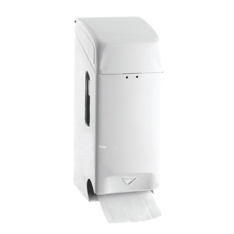 Metal 2 Roll Std Toilet Roll Dispenser - White