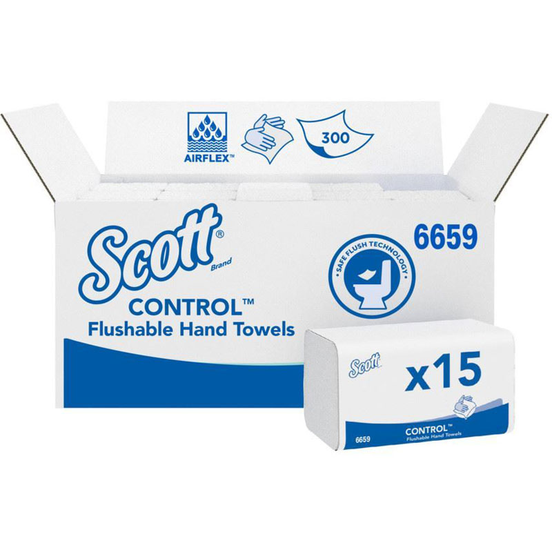 Scott 6659 Flushable Hand Towel, Case of 4500